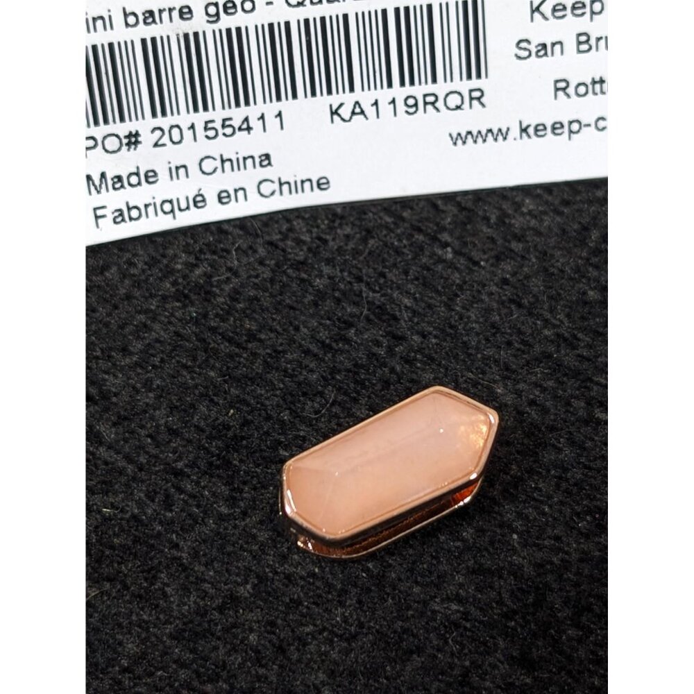 Keep‎ Collective Mini Geo Bar Rose Quartz Rose Gold Tone Slide Charm NEW